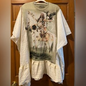 OOAK upcycled Native  American Print top